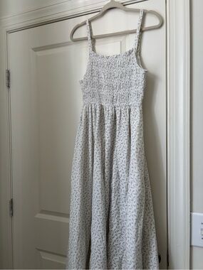 Mauby White Floral Smocked Maxi Sundress